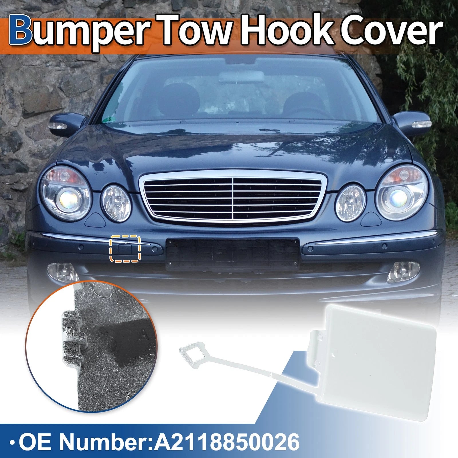 Front Tow Hook Cover Replacement for Mercedes-Benz E-Class (2003–2009)