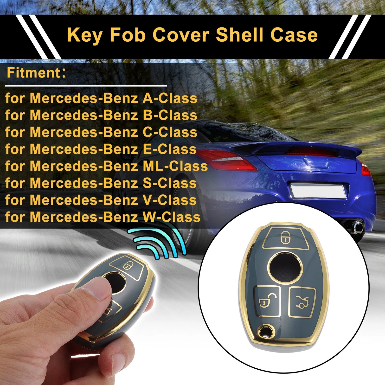 Key Case Gray TPU Silicone Protection for Mercedes-Benz A-Class (2019–2022)