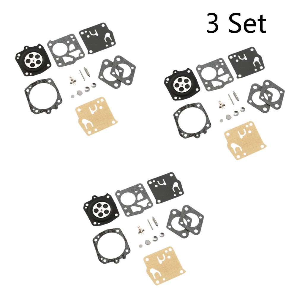 Set of 3 Carburetor Gasket Kit for Tillotson Homelite X-12 Super XL (RK-23HS, RK-17HS)