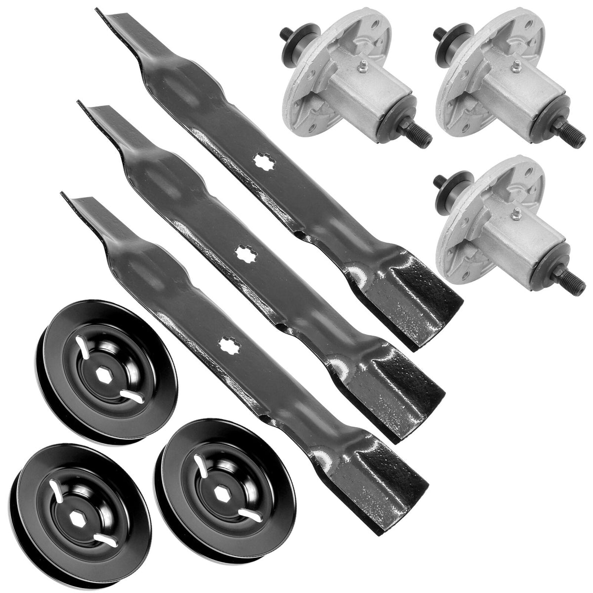 48 Inch Deck Spindle and Pulley Blade Replacement for John Deere Z245 (2012–2018)