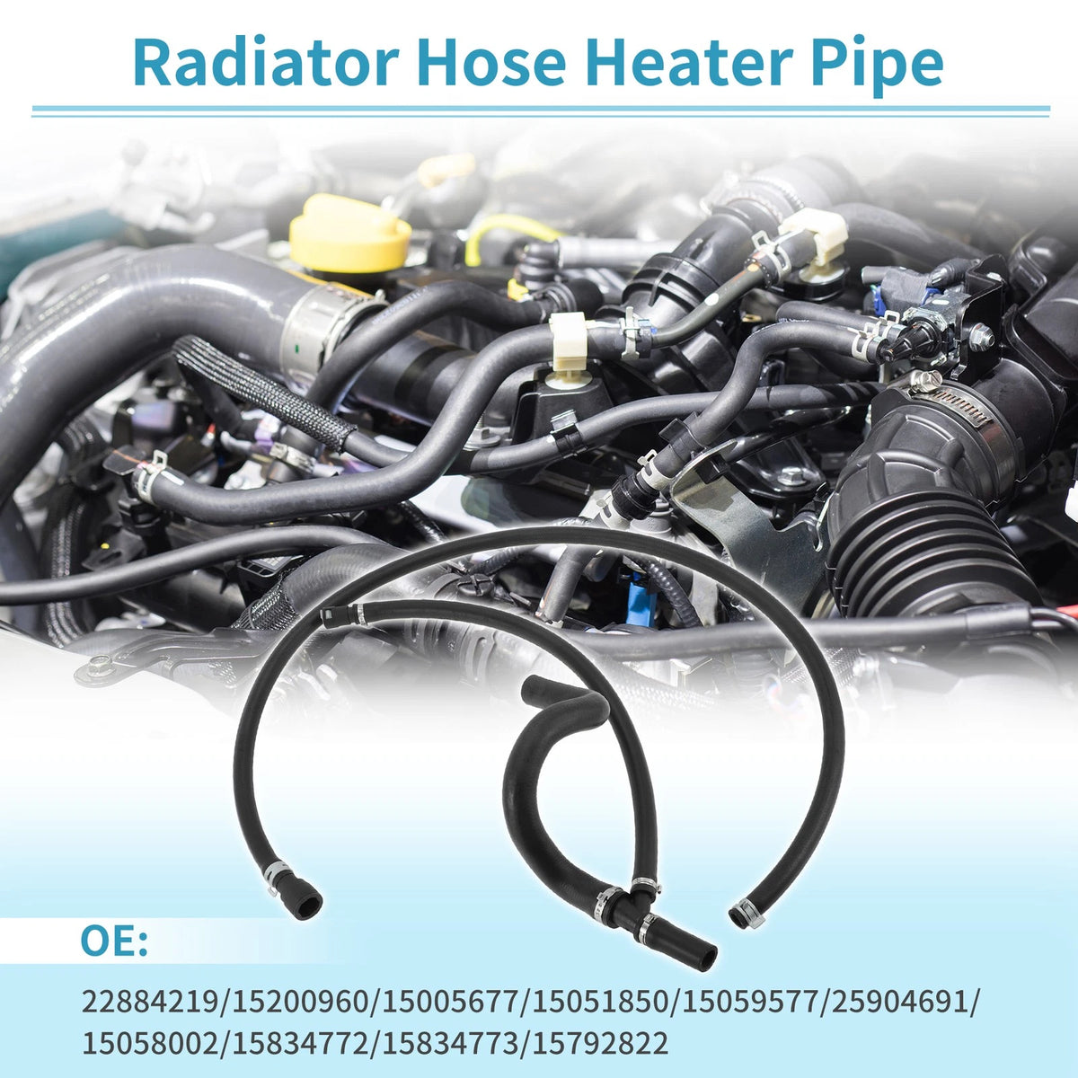 2pc Heater Inlet Lower Radiator Outlet Hose for Chevrolet Avalanche (2007–2009)