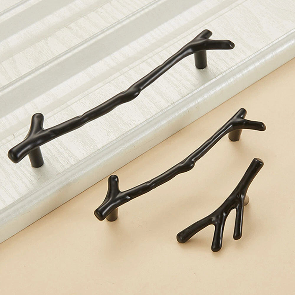 2Pcs Unique Tree Branch Door Cabinet Pulls Cupboard Bookcase Handle Drawer Knob