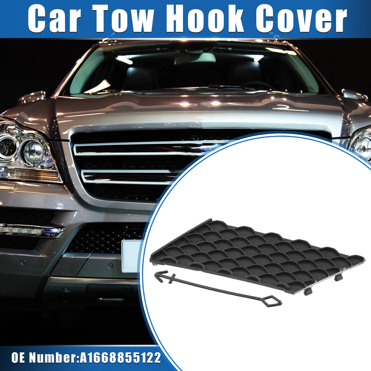 Front Tow Hook Eye Hole Cover Cap Replacement for Mercedes-Benz GL350 (2006–2015)