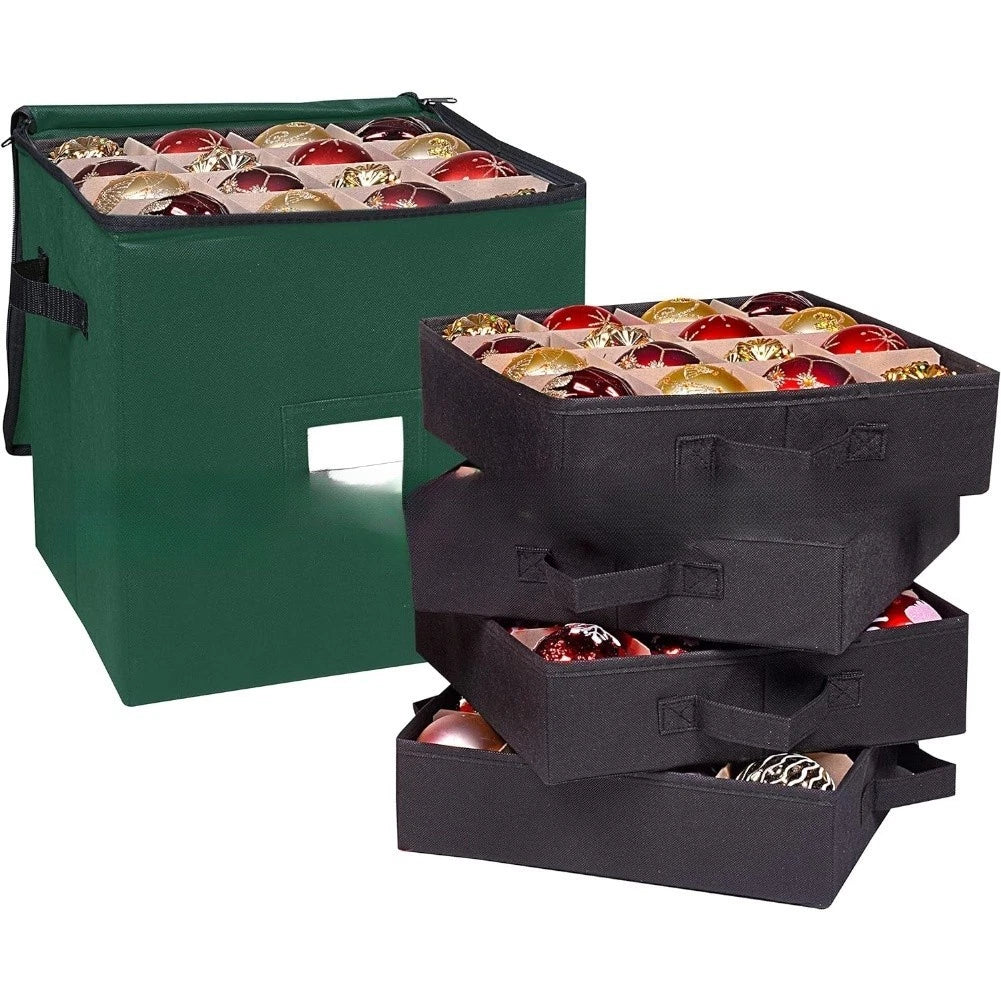 48-Ball Ornament Storage Box for Holiday Decorations
