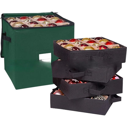 48-Ball Ornament Storage Box for Holiday Decorations