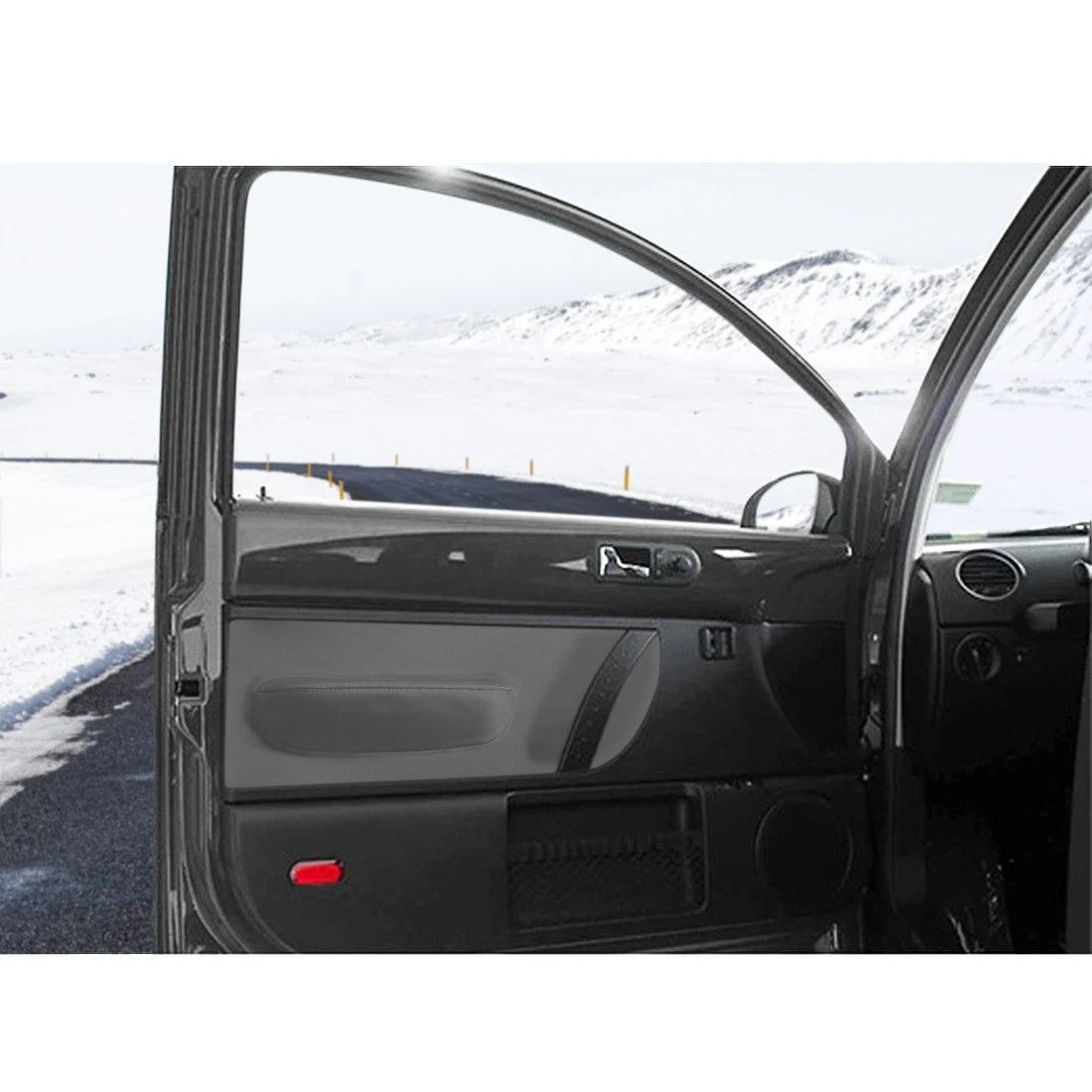 L&R Door Panel Insert Card Leather Cover Replacement for Volkswagen Beetle (1998–2010)