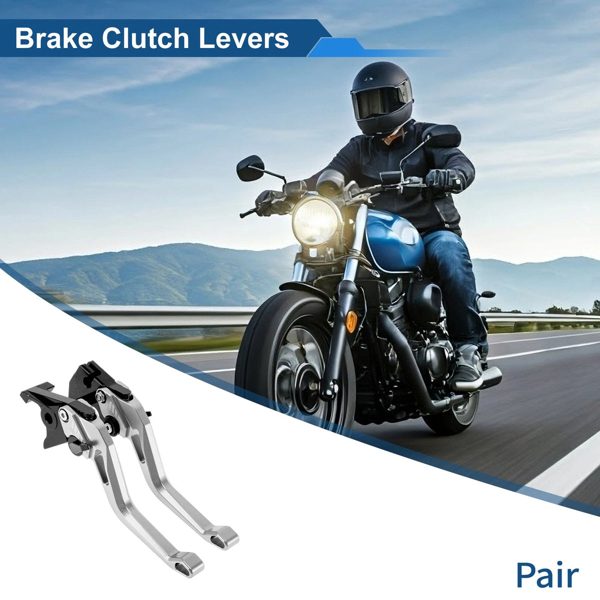 Short Brake Clutch Levers for Suzuki GSXR600 (1997–2003) - Silver Tone, 1 Pair
