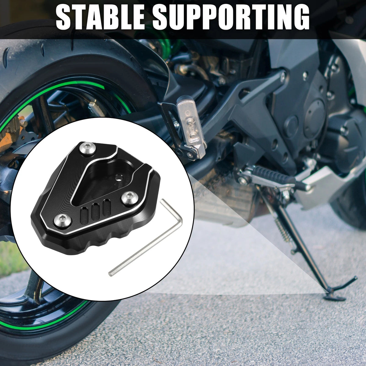 Aluminum Alloy Kickstand Pad Replacement for BMW S1000RR (2019–2023)