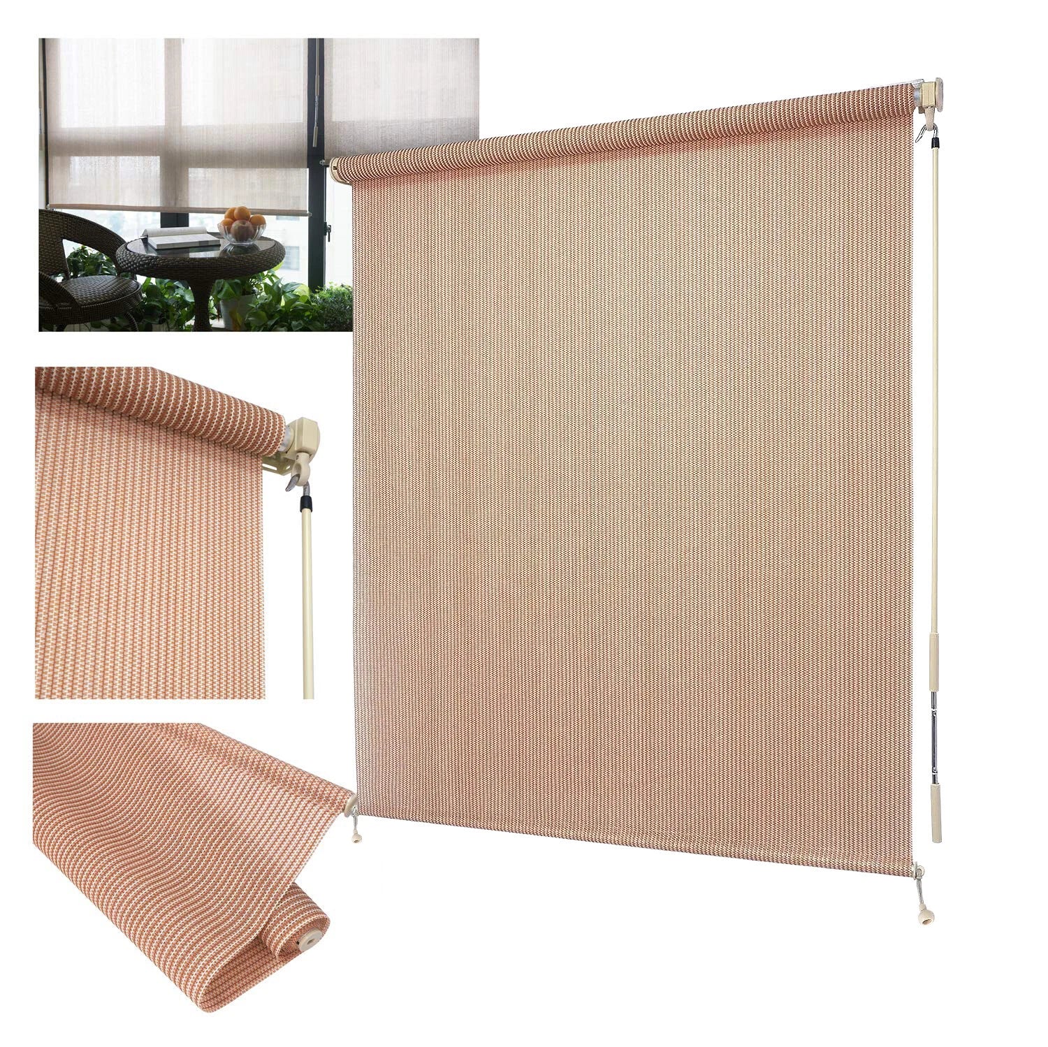 Roller Blind Window Sun Shade for Patio (96" W x 72" L)
