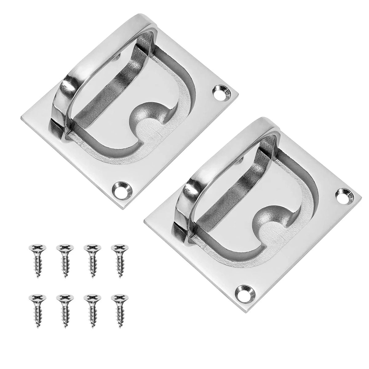 Foldable Recessed Pull Handle for Boat Hatch Latch Cabinet (316 Stainless Steel)