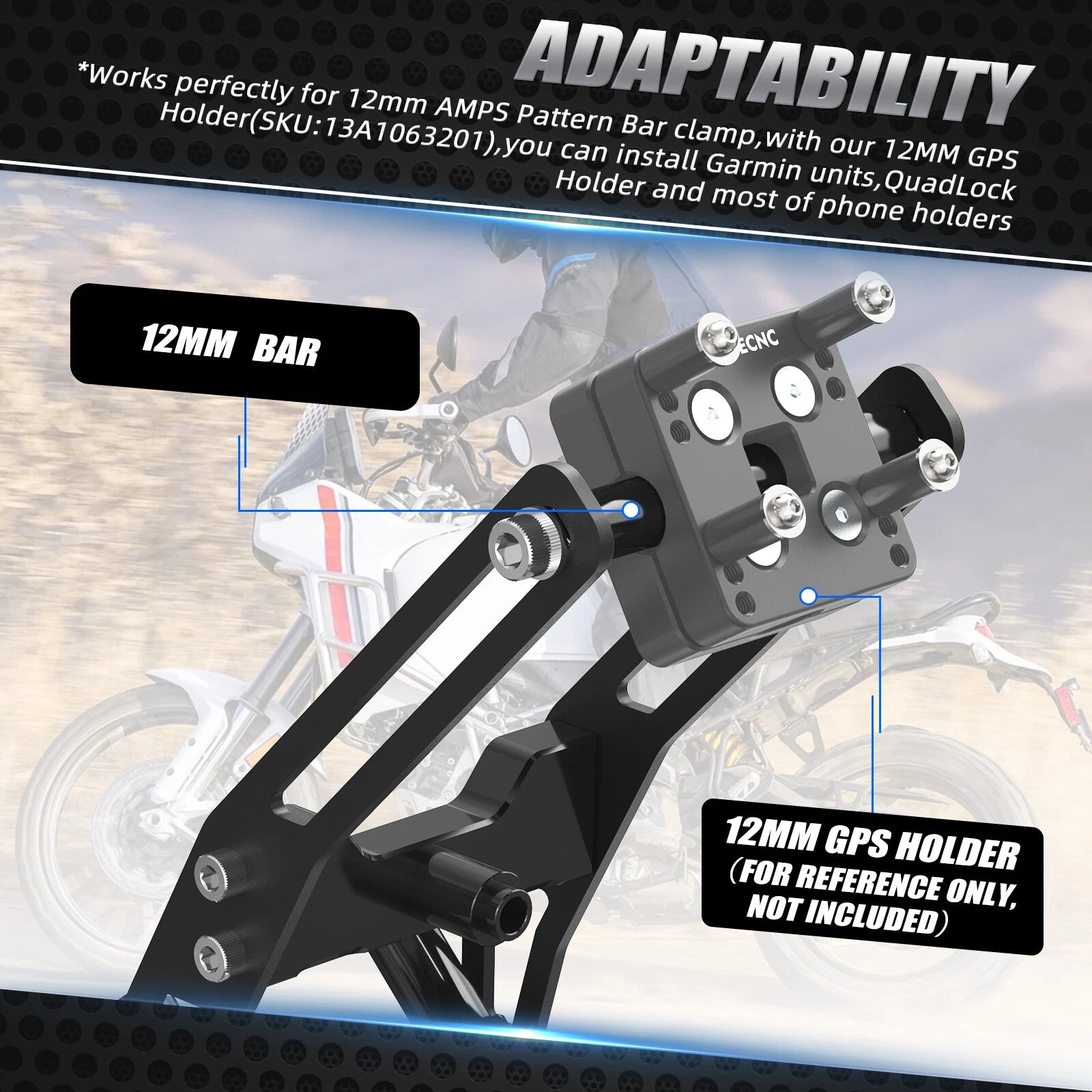 Alu Phone Bracket Holder for Ducati DesertX (2022–2024)