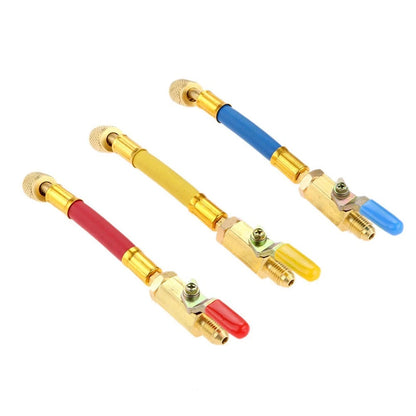 3Pcs Charging Hoses for AC Service Kit (R134A, R410A, R22, R12)