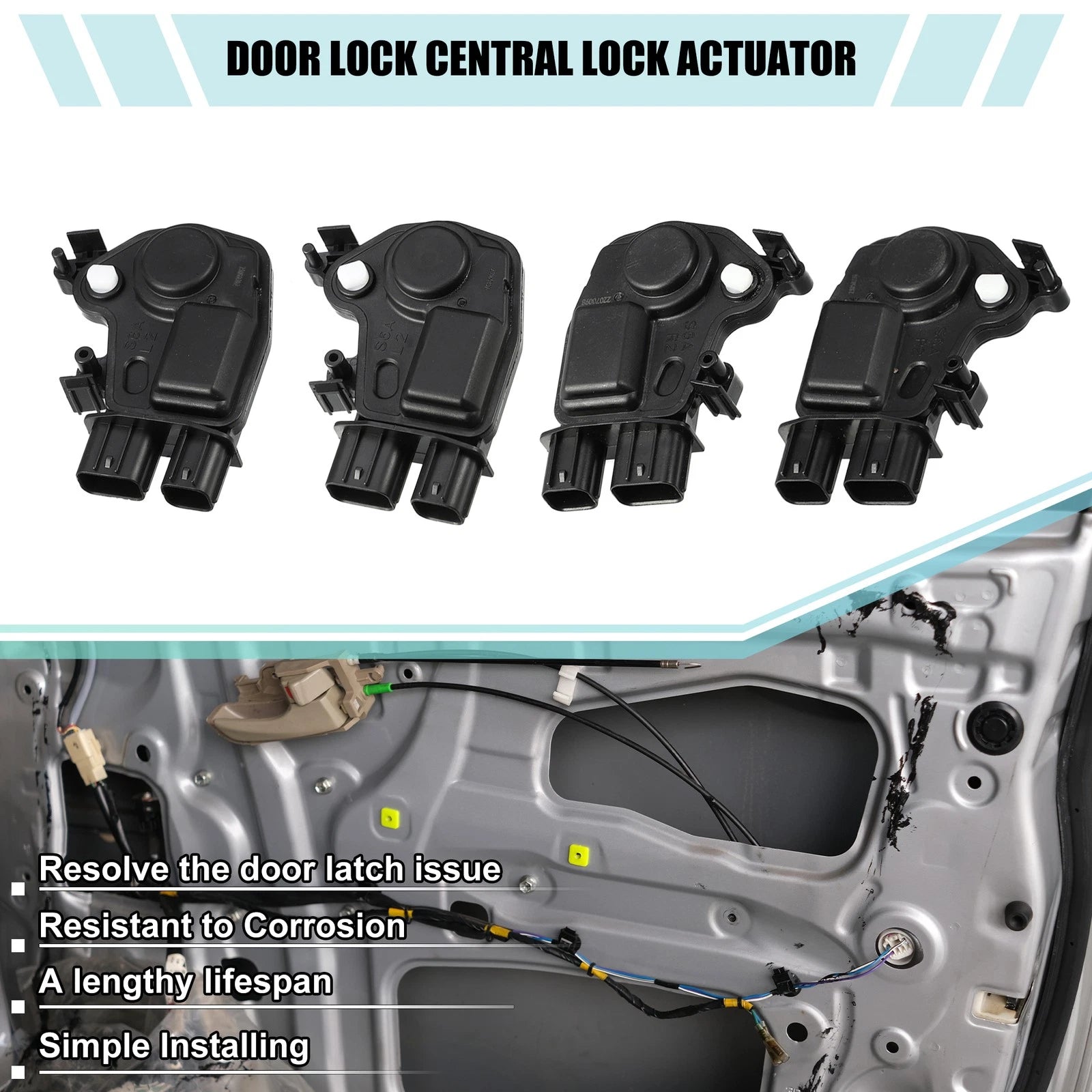 Door Latch Actuator Front Rear Left Right Set for Honda Element (2003–2011)