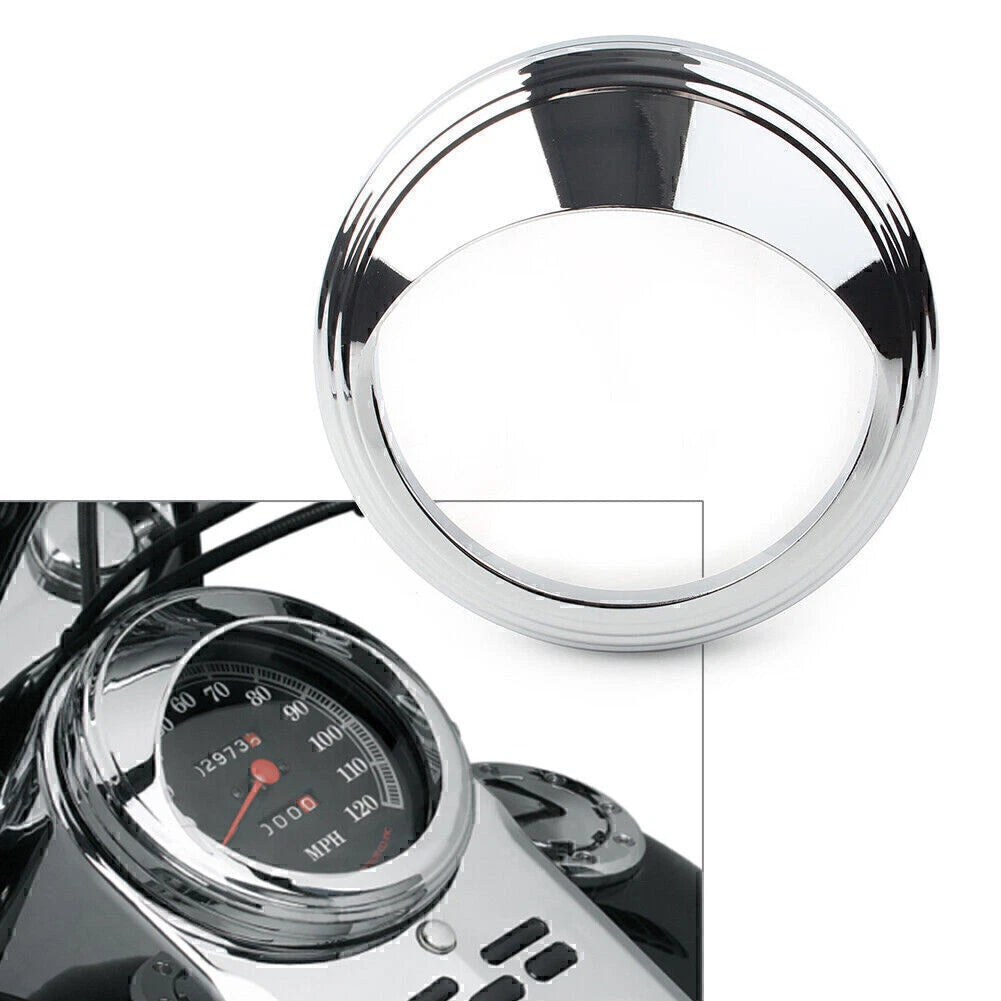 Chrome Trim Ring Visor Cover for Harley (Fits 5" Speedometer)