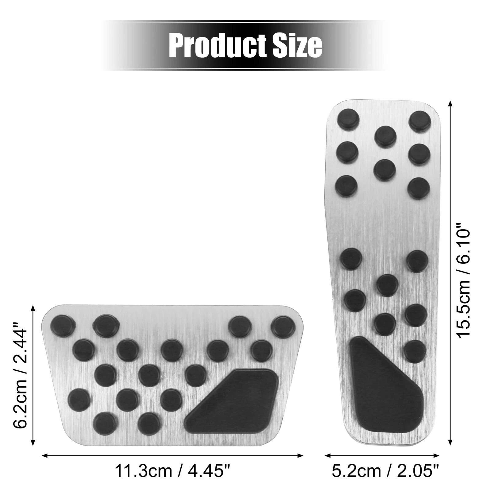 Brake and Gas Accelerator Pedal Covers Kit for Dodge Chrysler Silver Tone