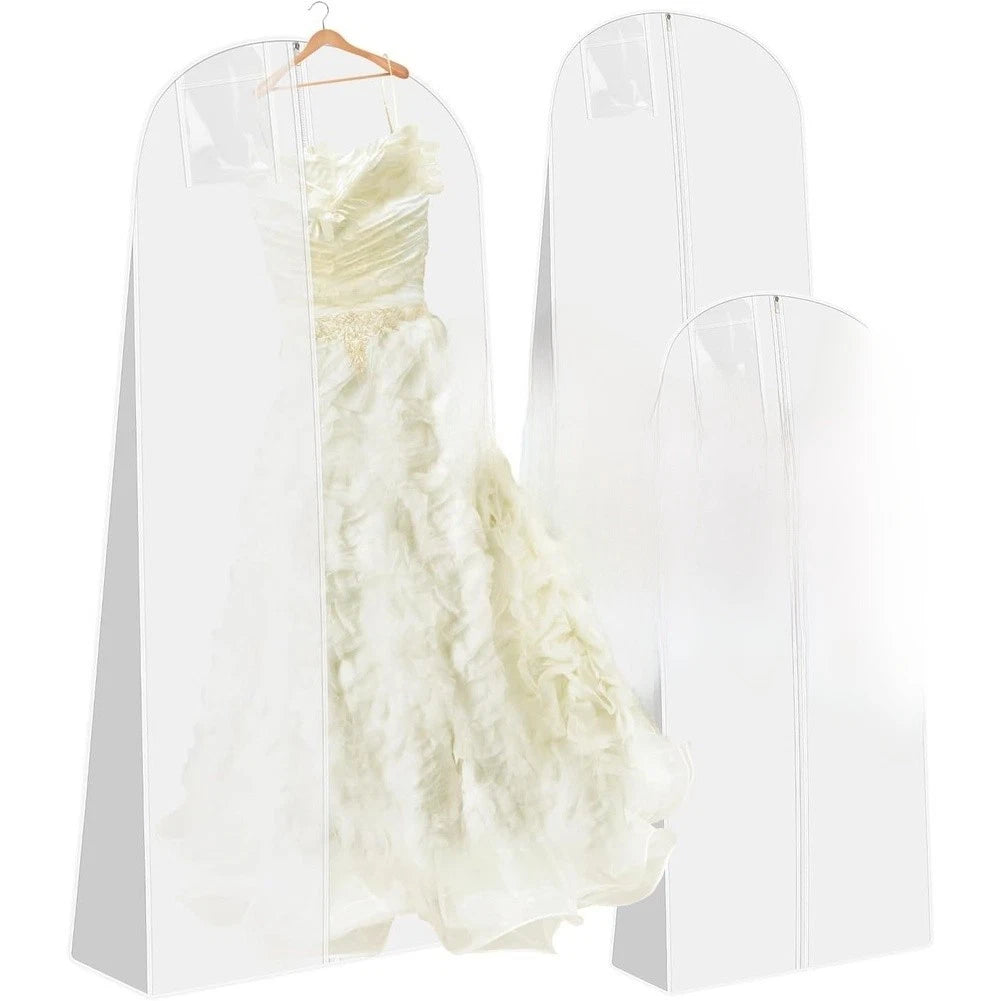 2X Breathable Garment Bags for Long Gown Outerwear with Smooth Zipper