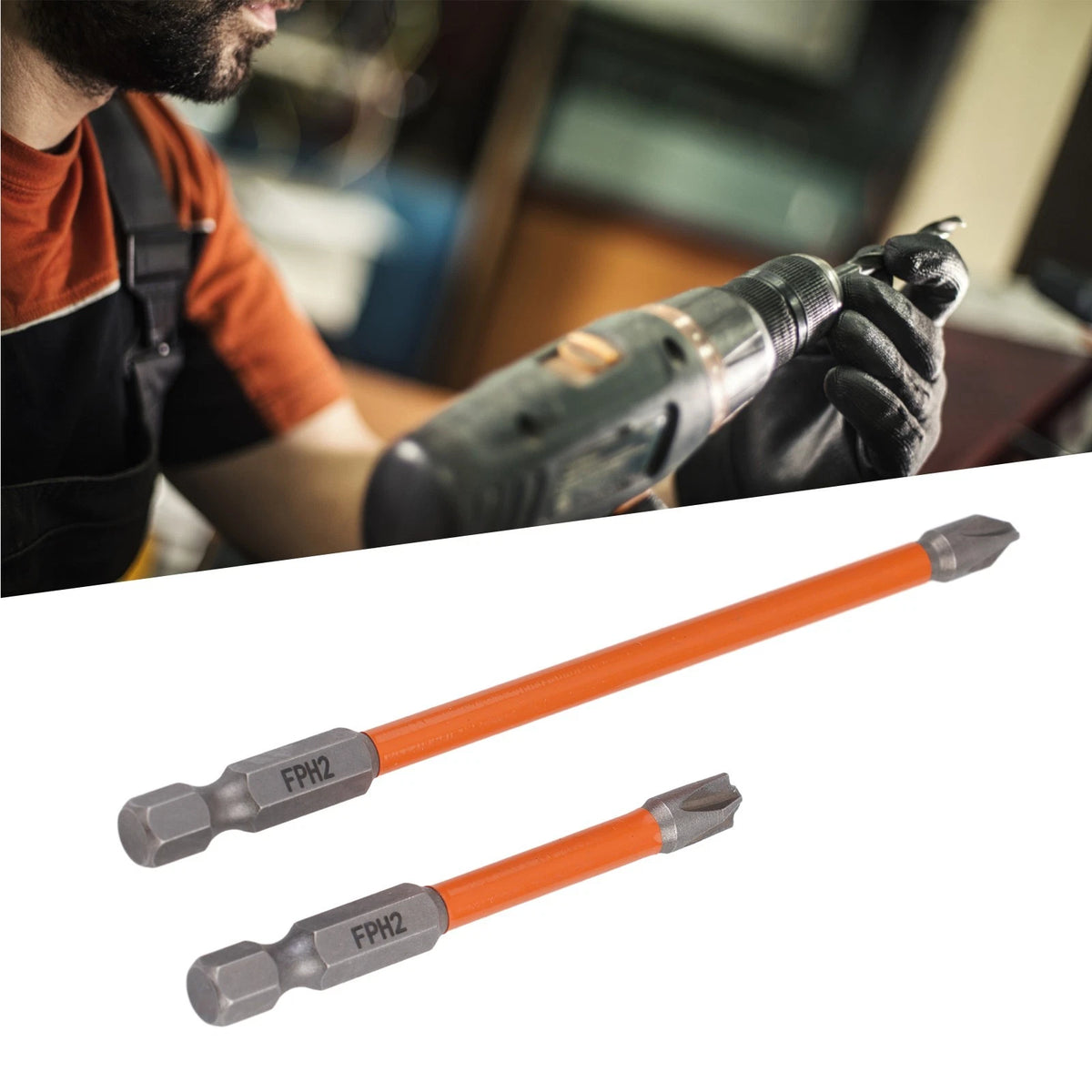 Magnetic Slotted Cross Screwdriver Bit for Electrician FPH2 (65mm, 110mm)