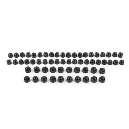 60pc Black Engine Kaps Bolt Covers for Harley Road Street Glide Softail (2017–Present)