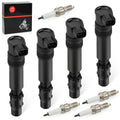 Set of 4 Ignition Coils w/ Iridium Spark Plugs for Honda CBR600F F4i (2002–2006)