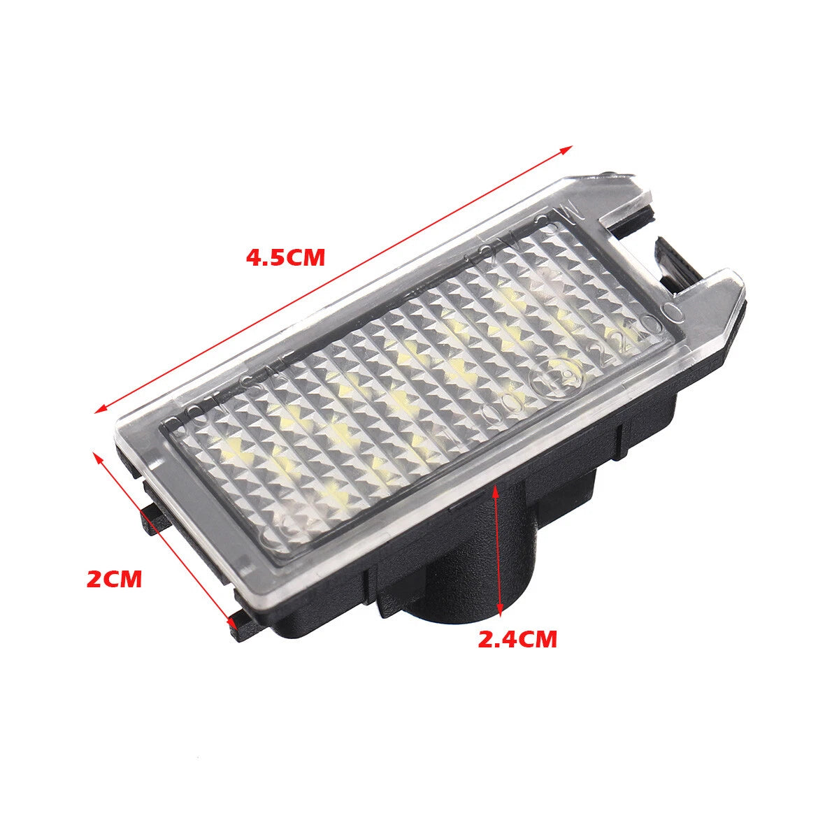 2X White LED License Plate Lights for Fiat 500 (2007–2021), Dodge Viper (1992–2017), Jeep Grand Cherokee (1999–2021)