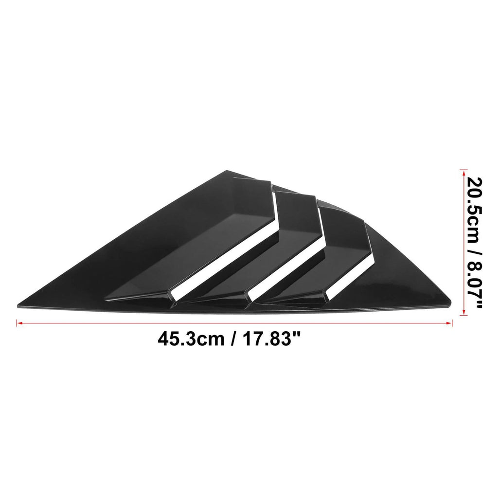 Pair Rear Side Window Louvers Cover for Ford Focus (2012–2018) Gloss Black