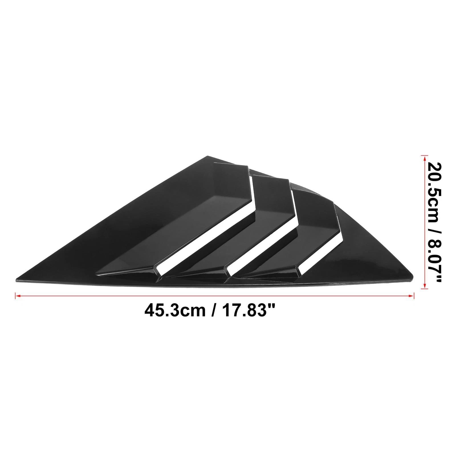 Pair Rear Side Window Louvers Cover for Ford Focus (2012–2018) Gloss Black