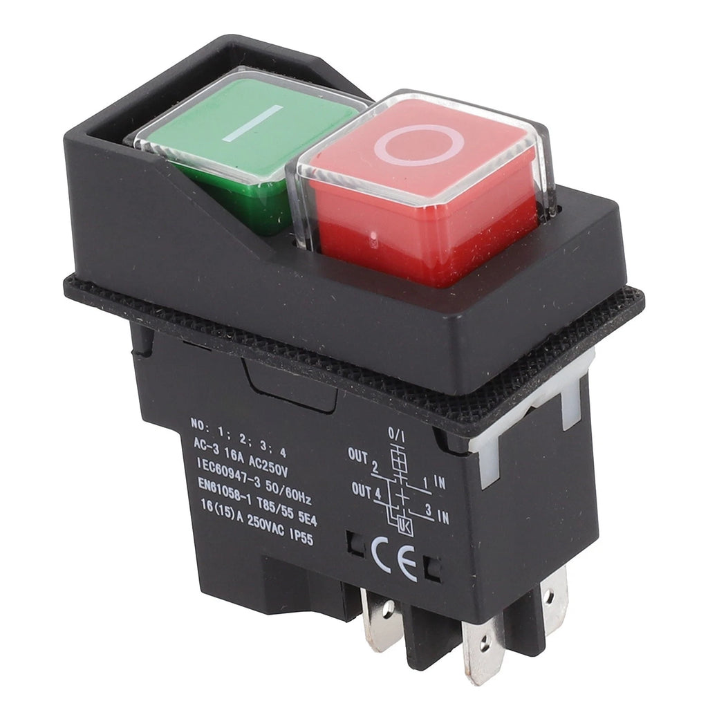 Electromagnetic Push Button Switch 4 Pin AC250V 16A for Safety Devices