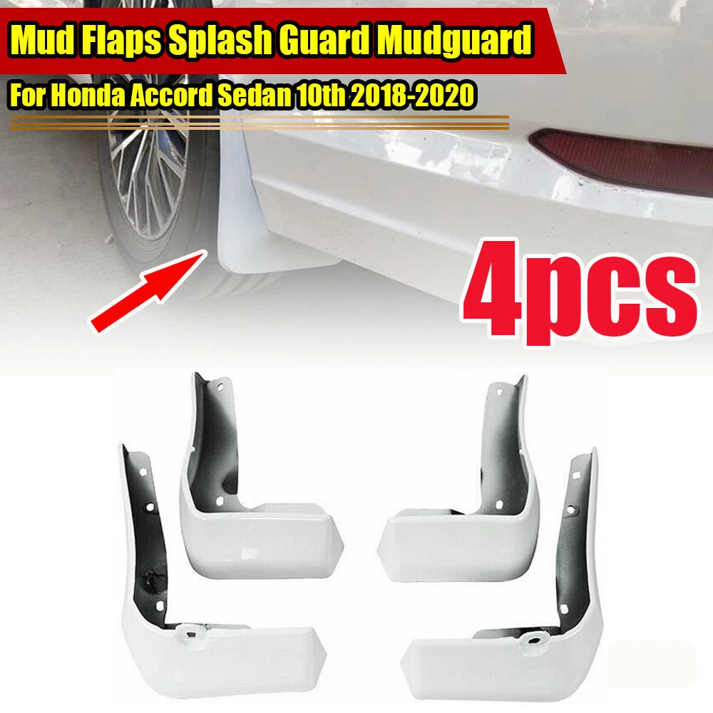 Mud Flaps Splash Guard for Honda Accord Sedan (2018–2020) - White Painted