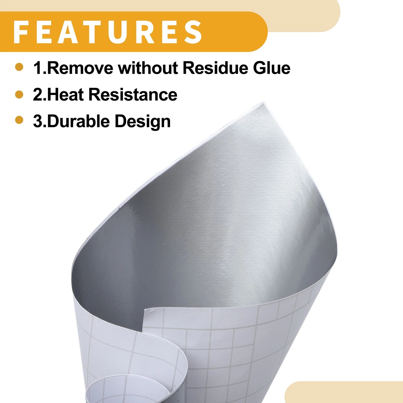Gloss Silver Tone Vinyl Wrap Film for Universal Use (0.65ft x 5ft)
