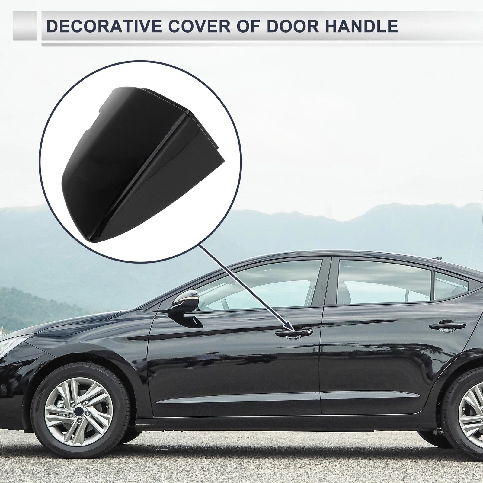 Front Left Door Handle Lock Cylinder Cover Replacement for Volkswagen Sagitta (2019–2021) Black