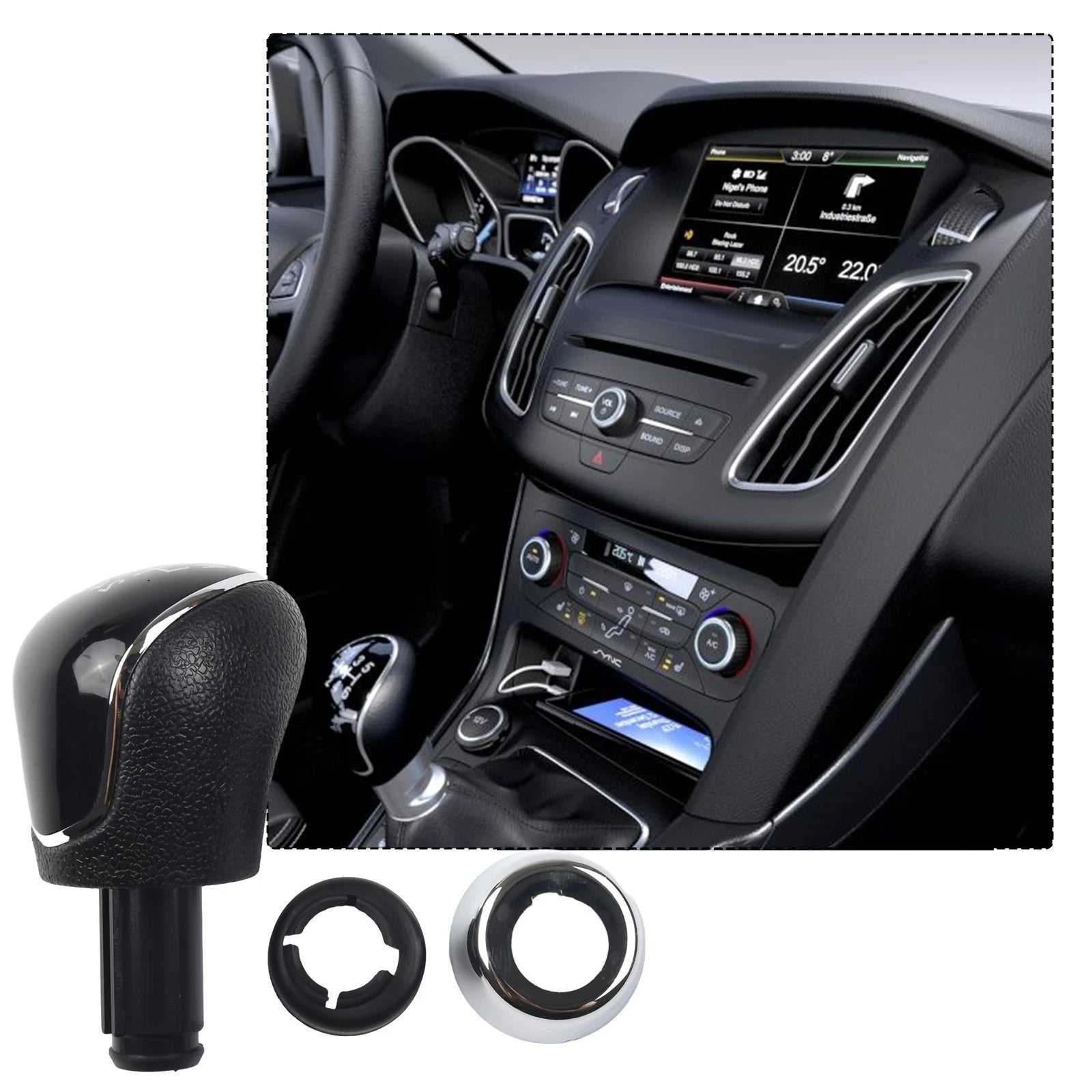 Black Manual Gear Shift Knob for Ford Vehicles