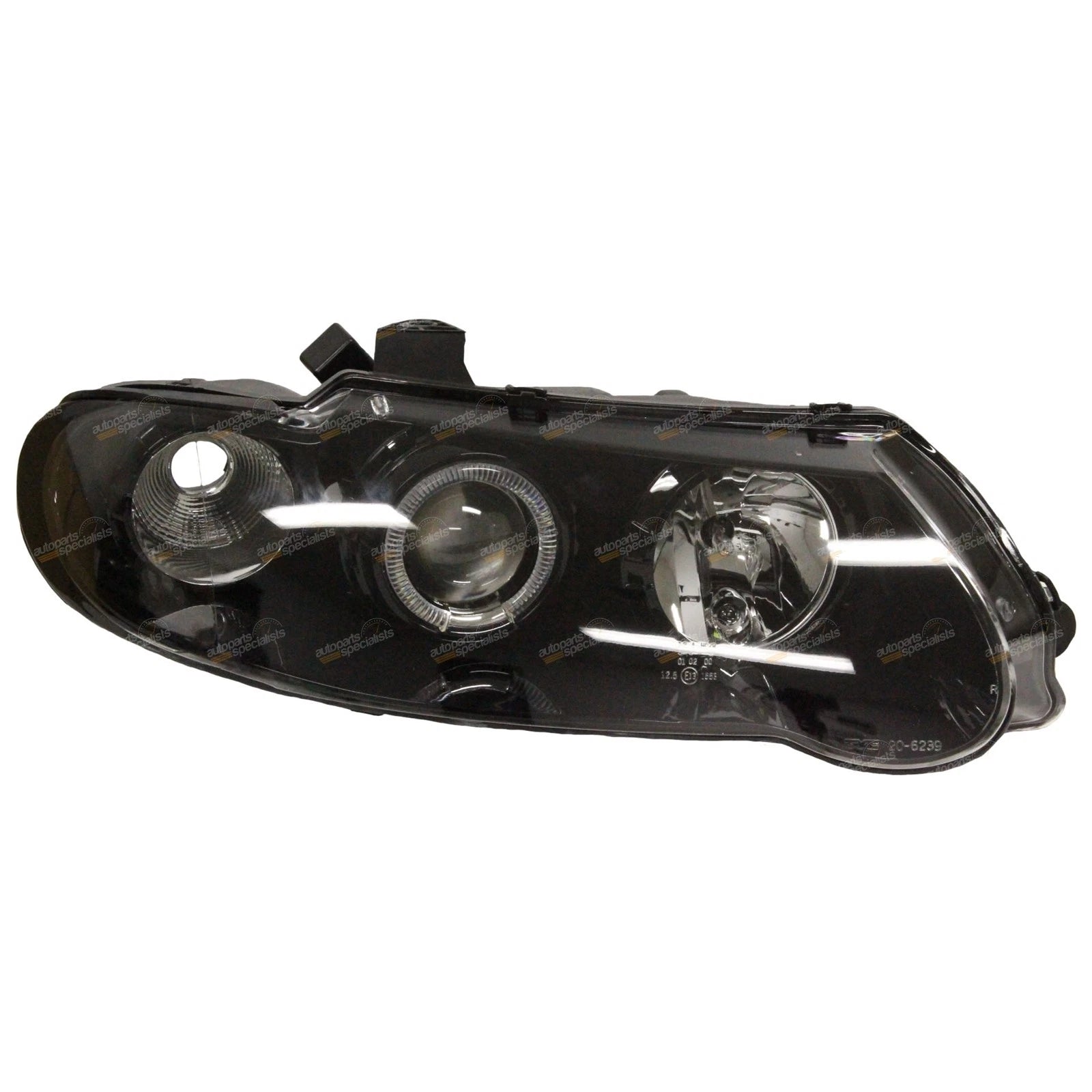RH Black Angel Eye Halo Headlight for Holden Commodore VX VU (2000–2004)