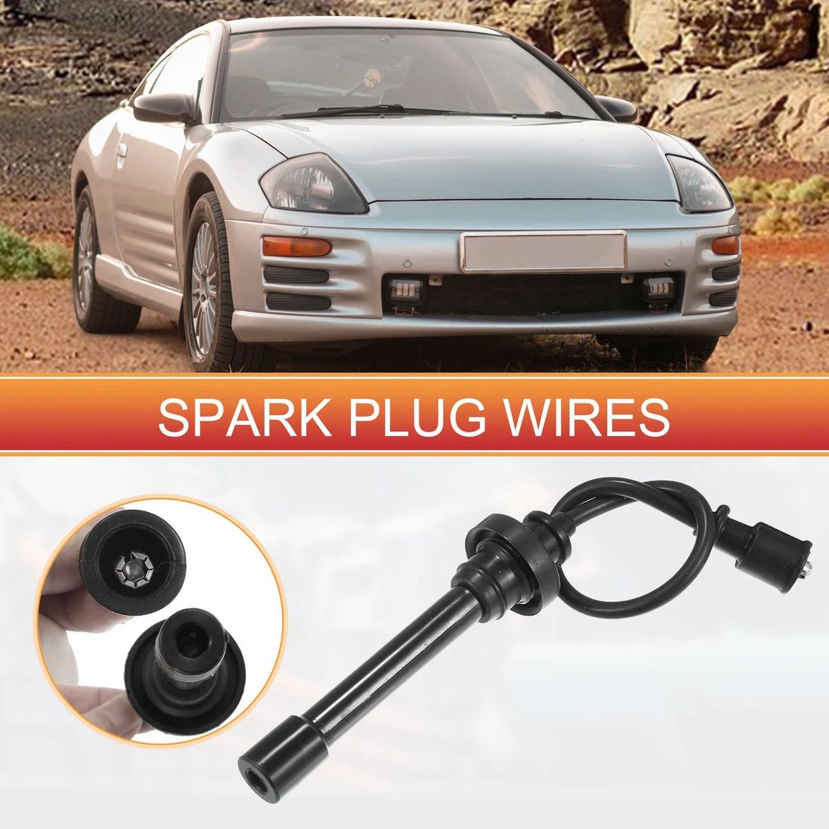 2Pcs Spark Plug Wire Ignition Coil Cable for Mitsubishi Lancer (2002–2006)