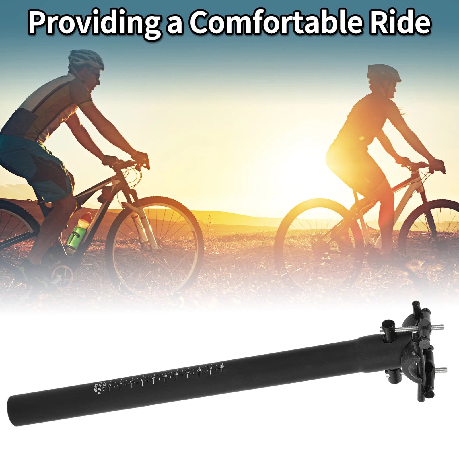 Seat Post 27.2x350mm Lightweight 2-Bolt Replacement for Bike (All Years)