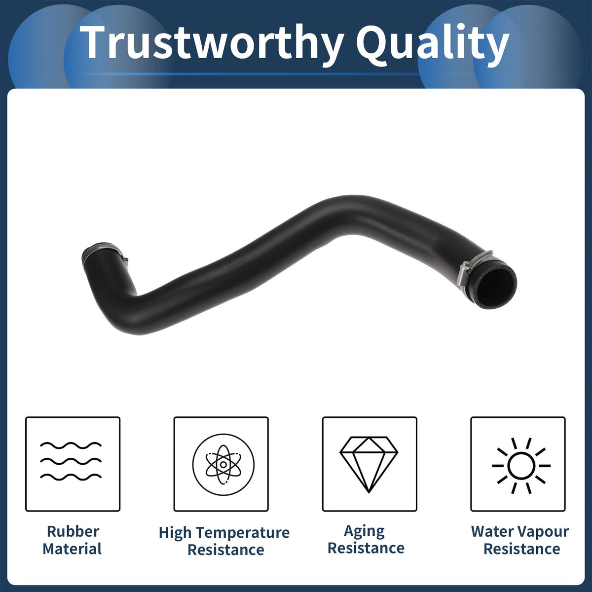 Set of 1 Engine Air Intake Hose for Volvo V70 (2008–2010) No. 30792127 Rubber