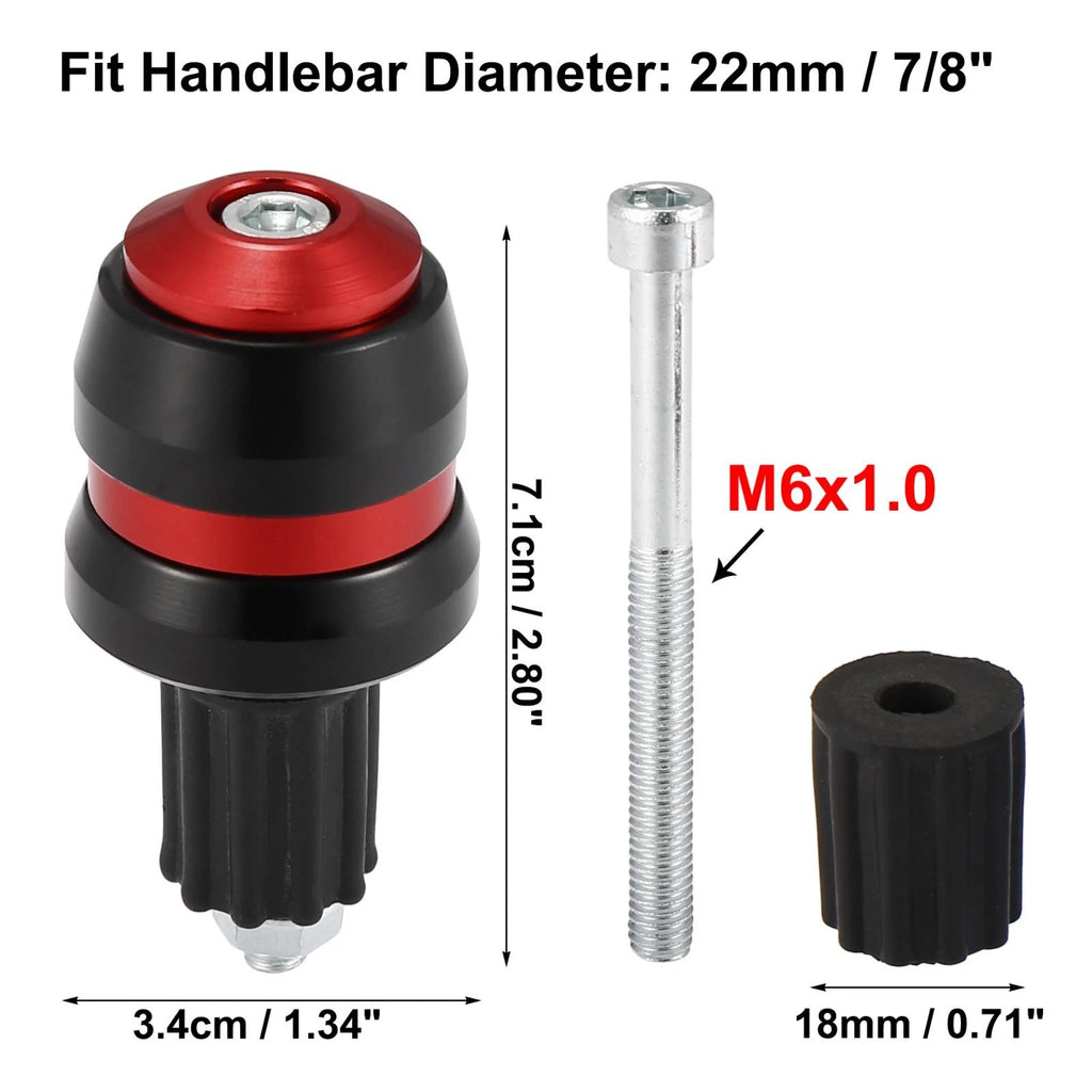 Handlebar End Plugs Pair 22mm 7/8 Inch for Motorcycles Dirt Bikes Scooters