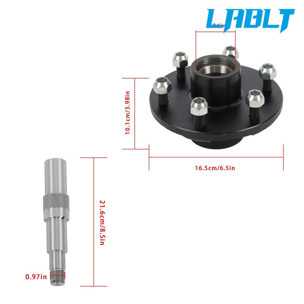 2X Trailer Hub Kit for Trailer (2000 lbs, 6 on 5.5", Spindle #84)