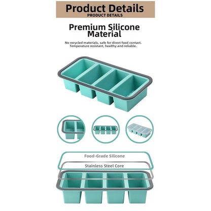 Silicone Food Container 29.5x14.5x6cm Multi Compartment Microwave Safe