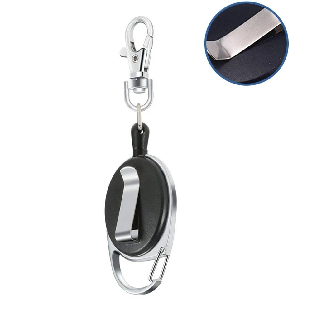Telescopic Stainless Steel Recoil Key Chain for Quick Access to Keys