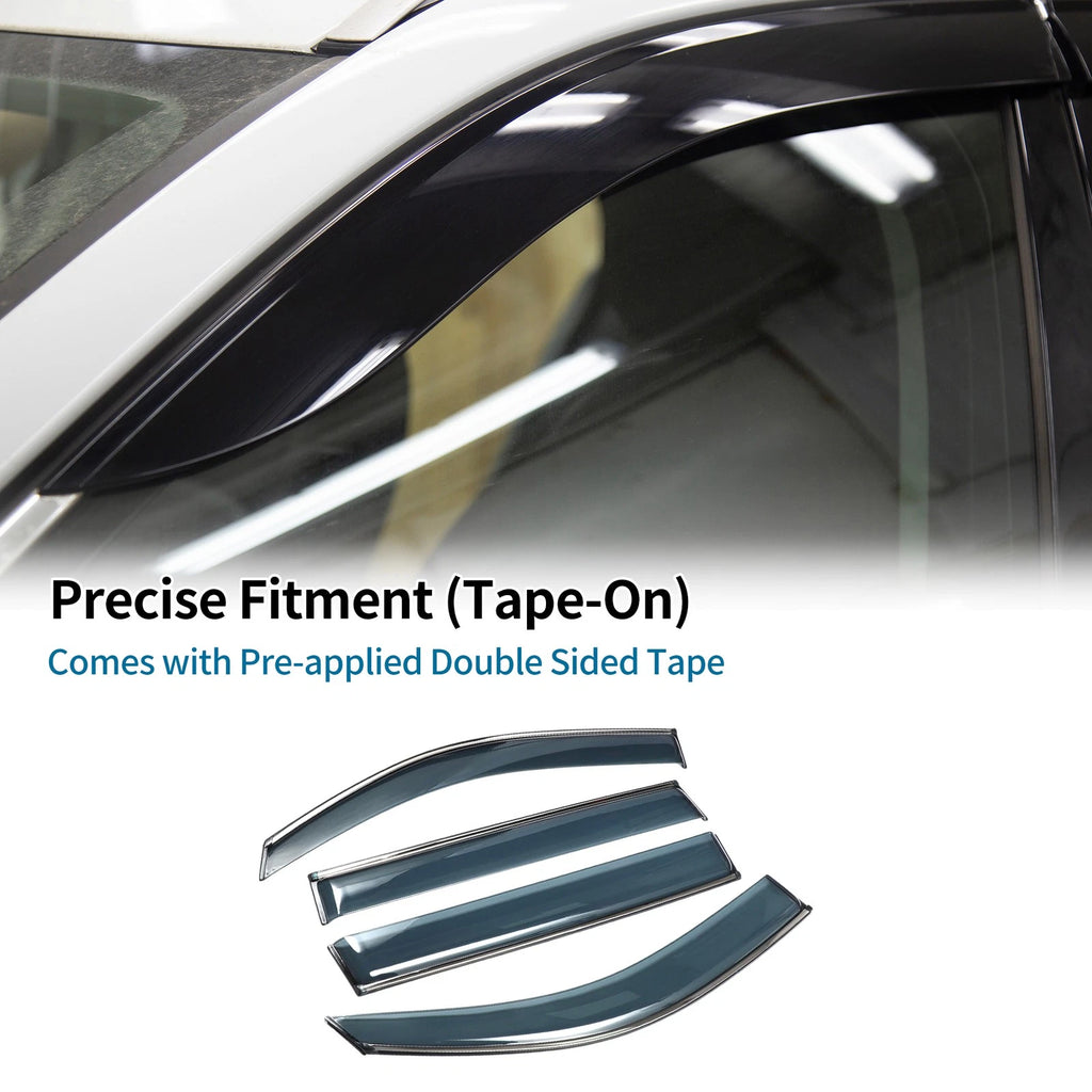 Window Deflectors Side Vent Visors 1 Set for Toyota Highlander (2008–2013)