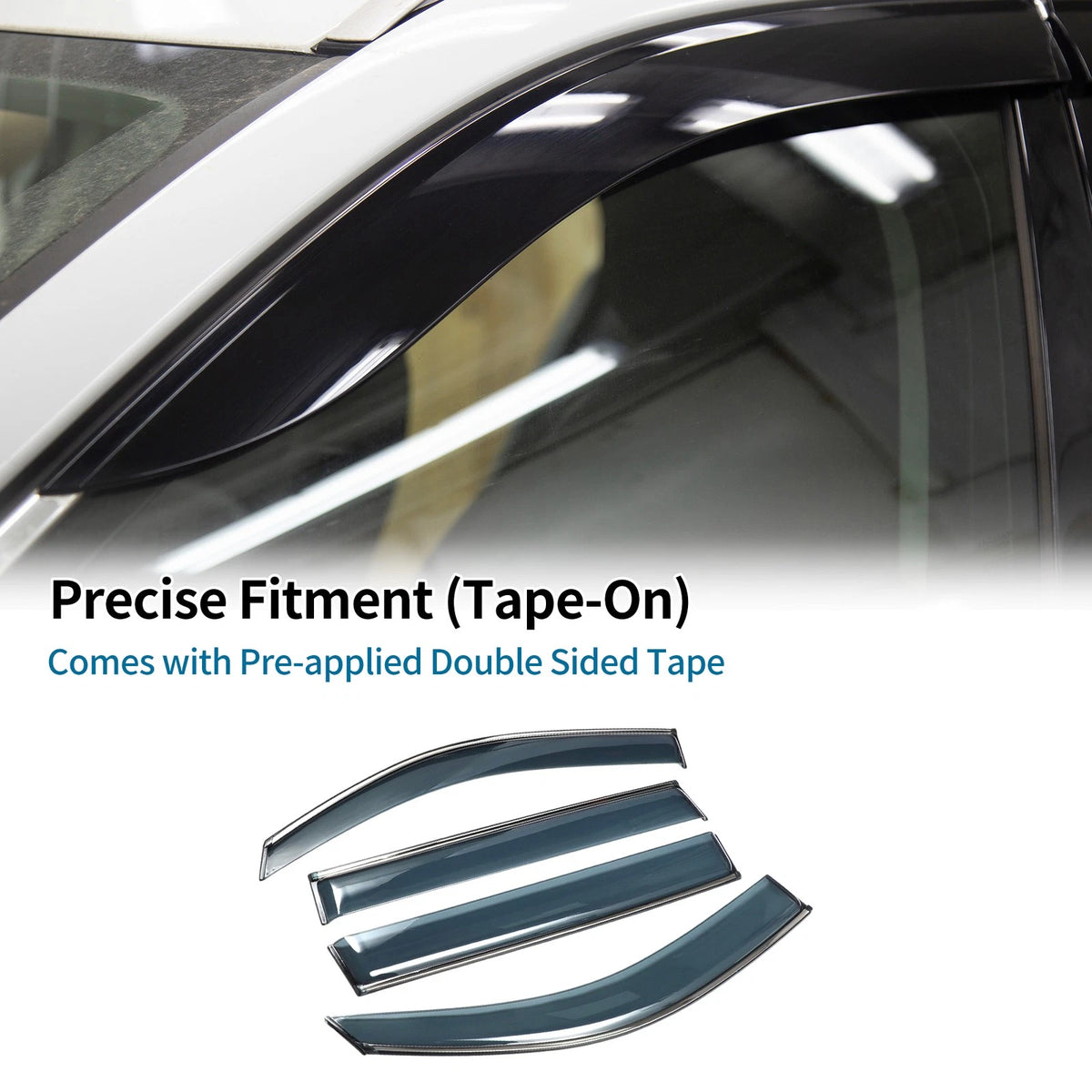 Window Deflectors Side Vent Visors 1 Set for Toyota Highlander (2008–2013)