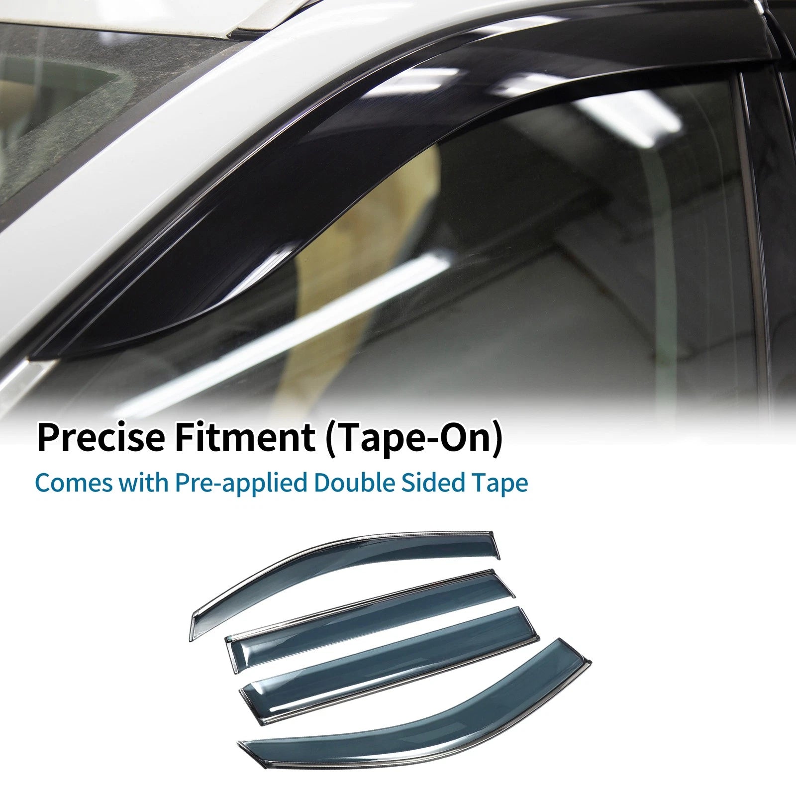 Window Deflectors Side Vent Visors 1 Set for Toyota Highlander (2008–2013)