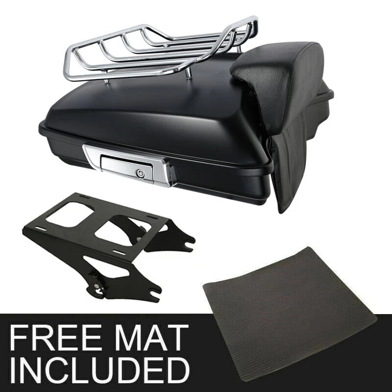 Matte Razor Trunk Backrest Pad Mount Rack for Harley Electra Glide (2014–2026)