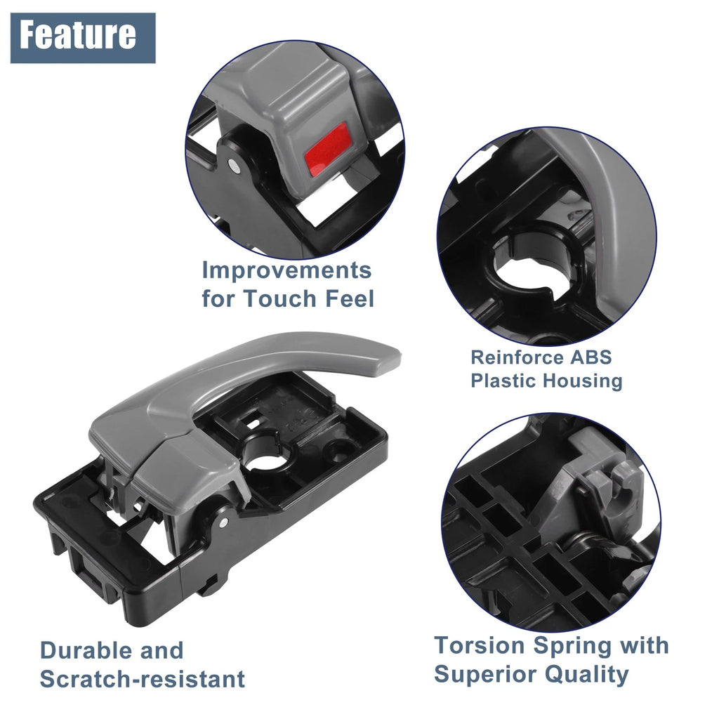 Right Interior Door Handle Replacement Black Gray for Hyundai Tucson (2005–2009)