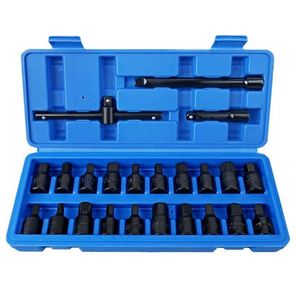 23 Pc Oil Pan Drain Socket Wrench Set for Auto Repair