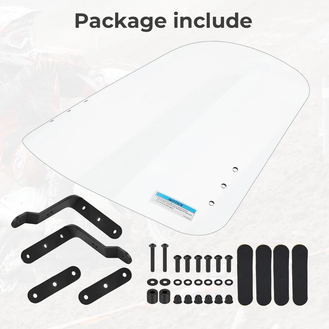 Scooter Windshield Windscreen for Yamaha Zuma 125 (2009–2021)