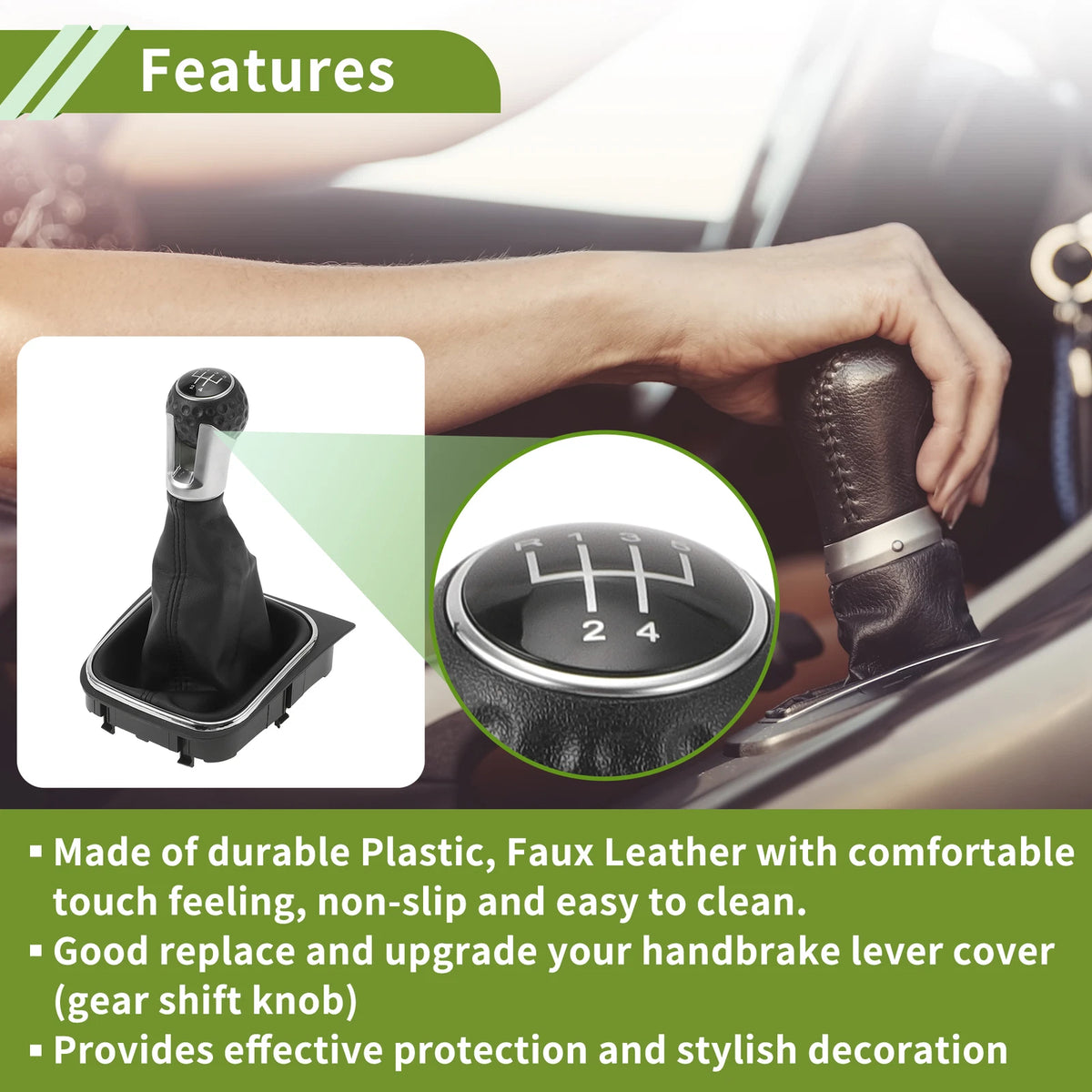 5 Speed Gear Shifter Knob with Cover for VW Golf MK5 (2004–2009)