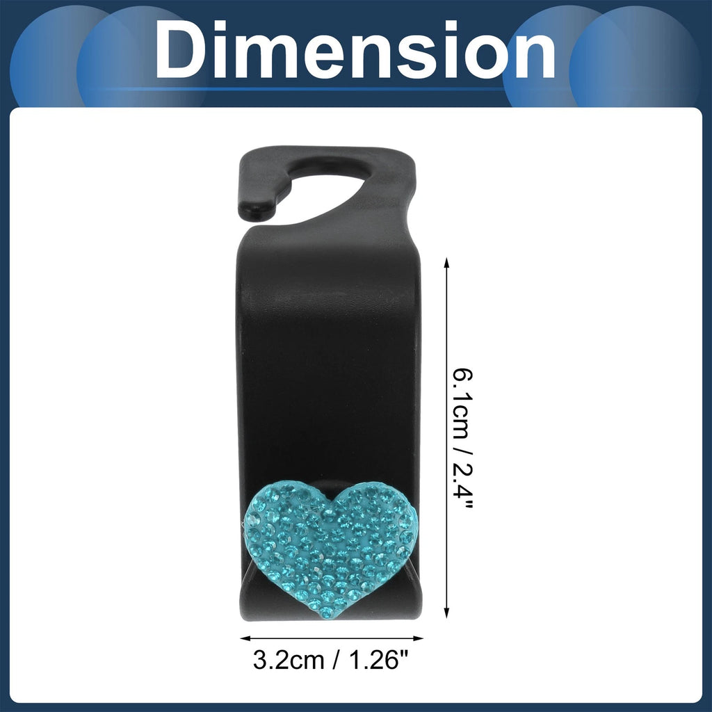 2 Pcs Universal Car Seat Headrest Hook for Hanging Purses (Blue)