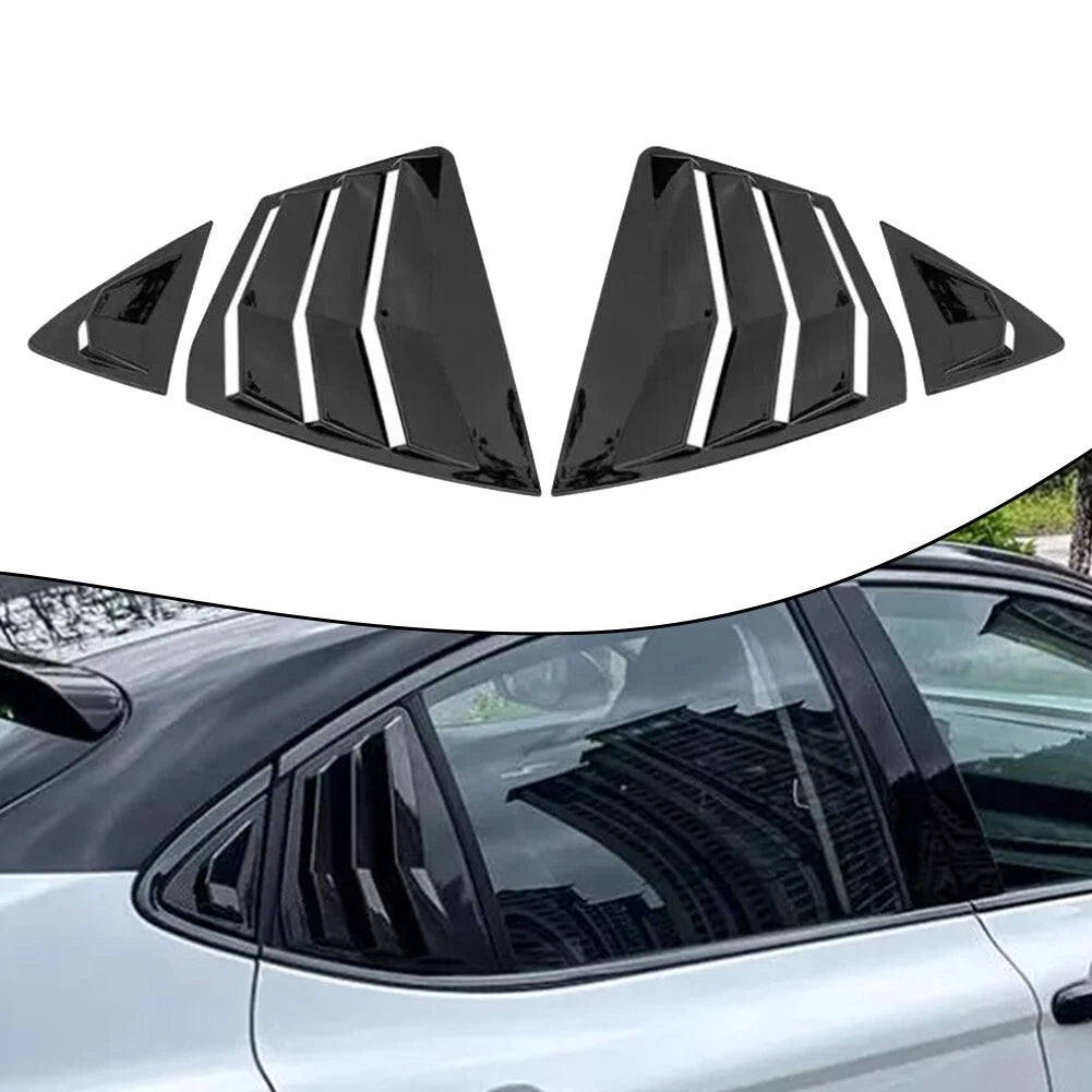 Window Scoop Trim for - Glossy Black Louver