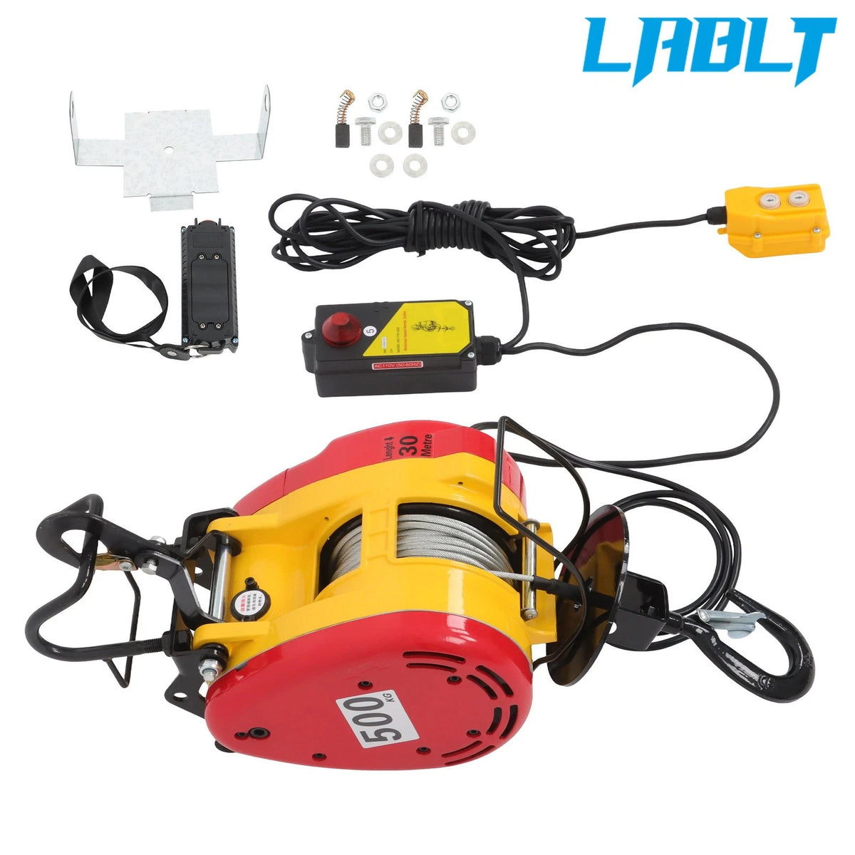 Electric Hoist Winch for LABLT (22.3ft Wired + 492ft Wireless Remote)
